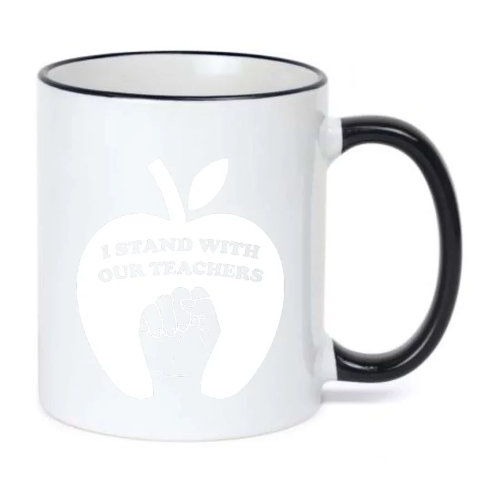 I Stand With Our Teachers & Stand Against Book Banning! Black Color Changing Mug