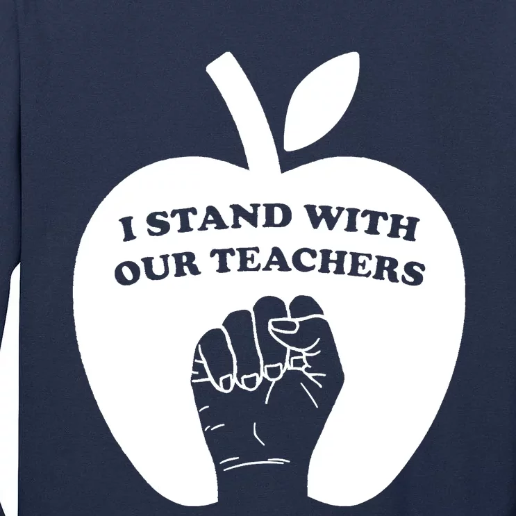 I Stand With Our Teachers & Stand Against Book Banning! Tall Long Sleeve T-Shirt