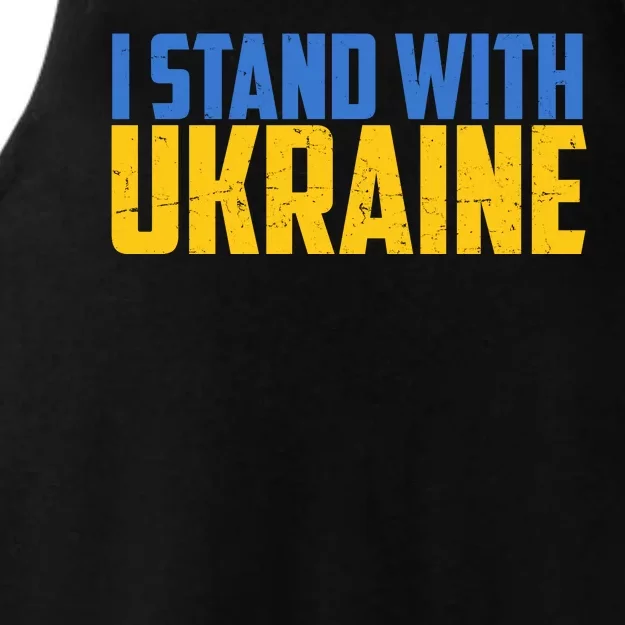 I Stand With Ukraine Support Ukraine Ladies Tri-Blend Wicking Tank