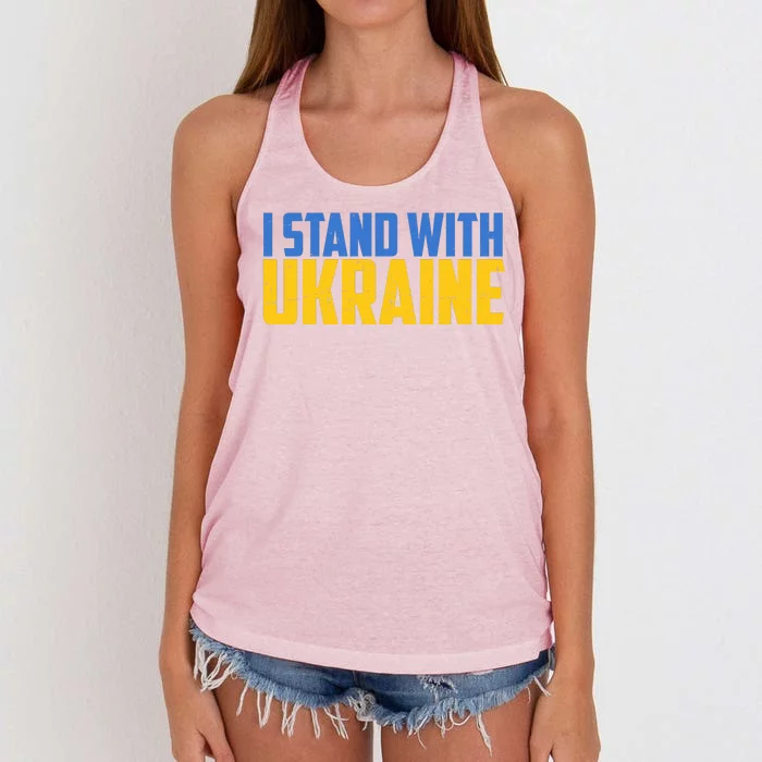 I Stand With Ukraine Support Ukraine Women's Knotted Racerback Tank