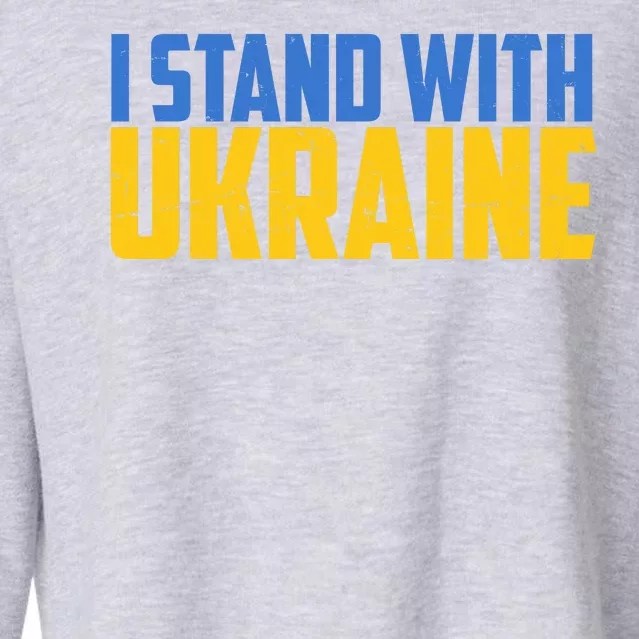 I Stand With Ukraine Support Ukraine Cropped Pullover Crew