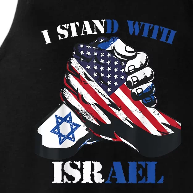 I Stand With Israel Support Israel Love Israeli Brotherhood Ladies Tri-Blend Wicking Tank