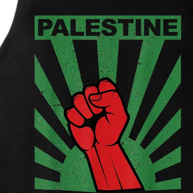 I Stand With Palestine For Their Freedom Free Palestine Ladies Tri-Blend Wicking Tank