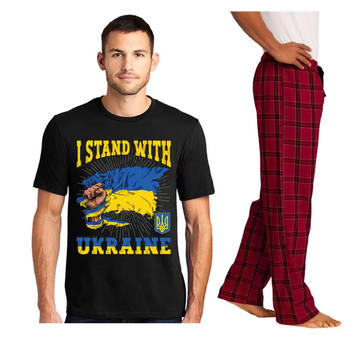 I Stand With Ukraine Ukrainian Fist Flag Meaningful Gift Pajama Set