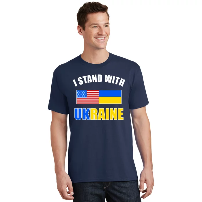 I Stand With Ukraine USA Support Flags United T-Shirt