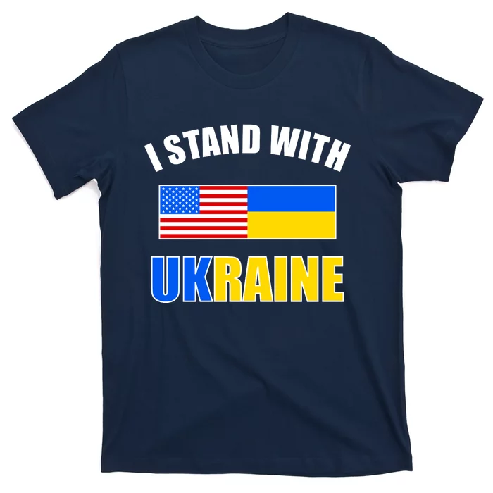 I Stand With Ukraine USA Support Flags United T-Shirt