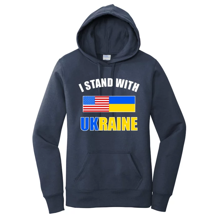 I Stand With Ukraine USA Support Flags United Women's Pullover Hoodie