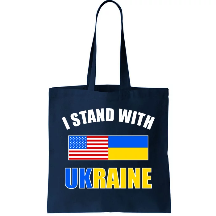 I Stand With Ukraine USA Support Flags United Tote Bag