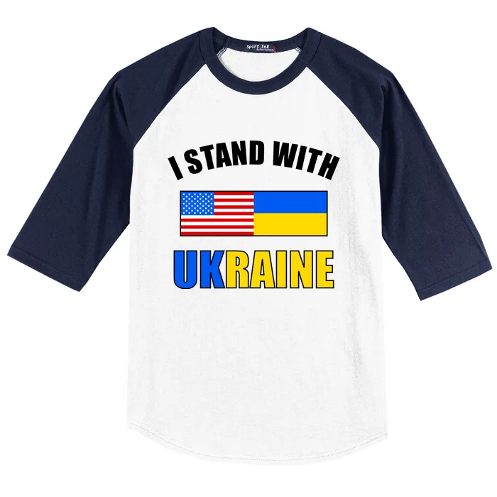 I Stand With Ukraine USA Support Flags United Baseball Sleeve Shirt