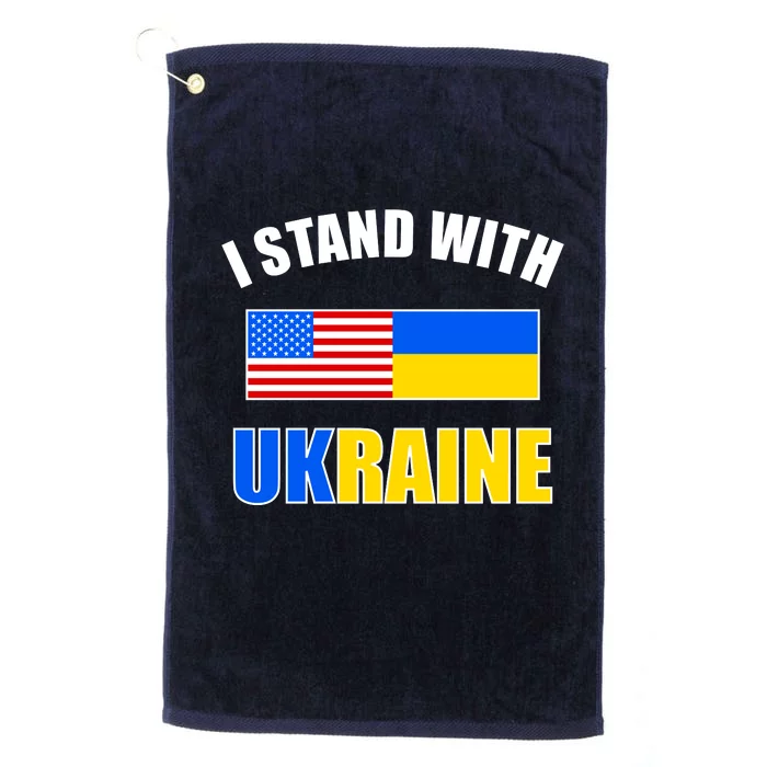 I Stand With Ukraine USA Support Flags United Platinum Collection Golf Towel