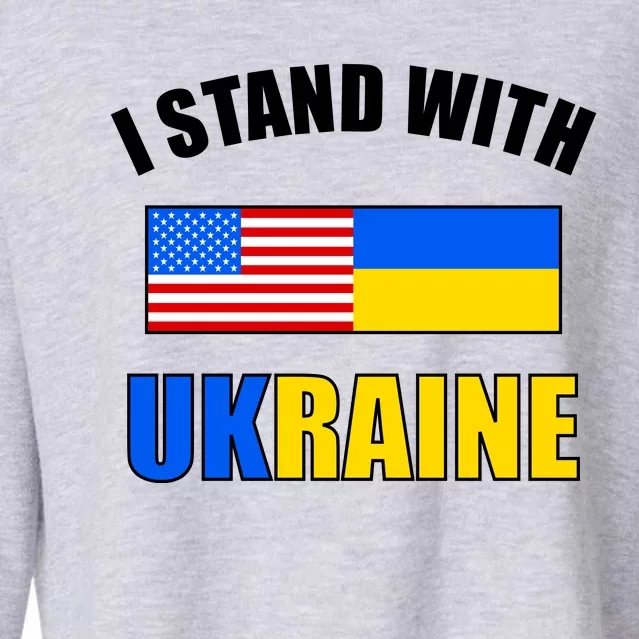 I Stand With Ukraine USA Support Flags United Cropped Pullover Crew