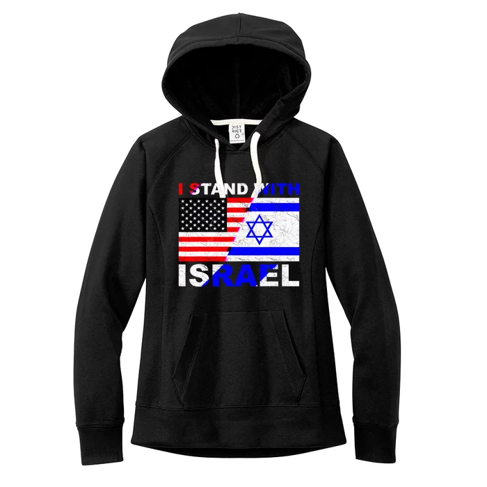 I Stand With Israel Pray For Israel Us Israel Flag Women's Fleece Hoodie