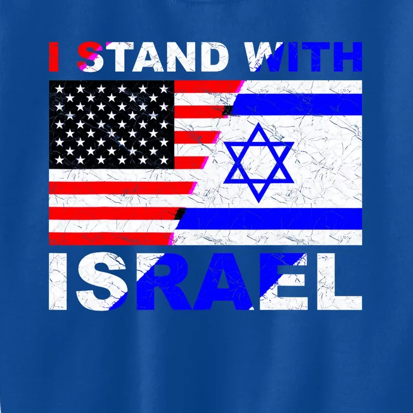 I Stand With Israel Pray For Israel Us Israel Flag Kids Sweatshirt