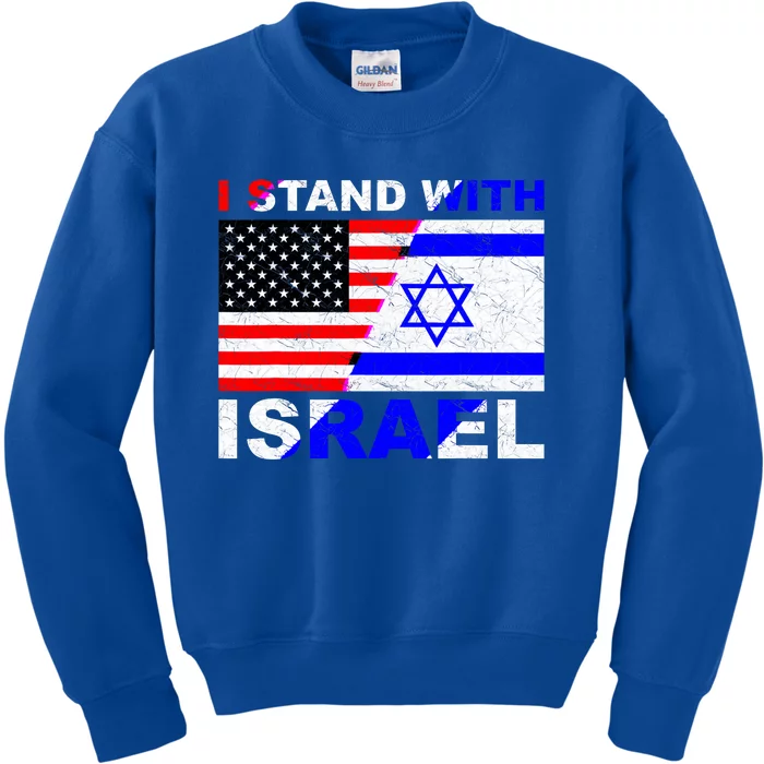 I Stand With Israel Pray For Israel Us Israel Flag Kids Sweatshirt