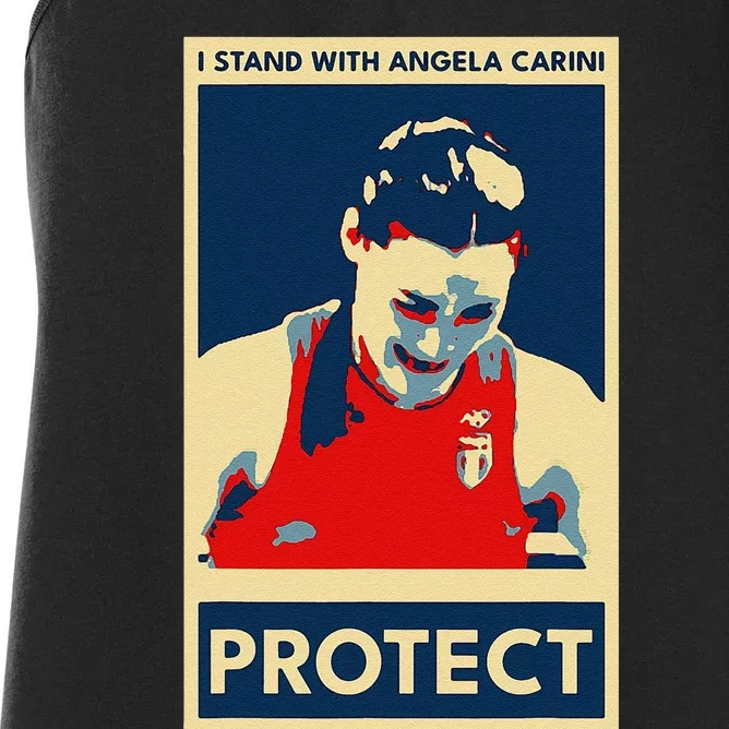 I Stand With Angela Carini Dont Belong In Women Sports Women's Racerback Tank