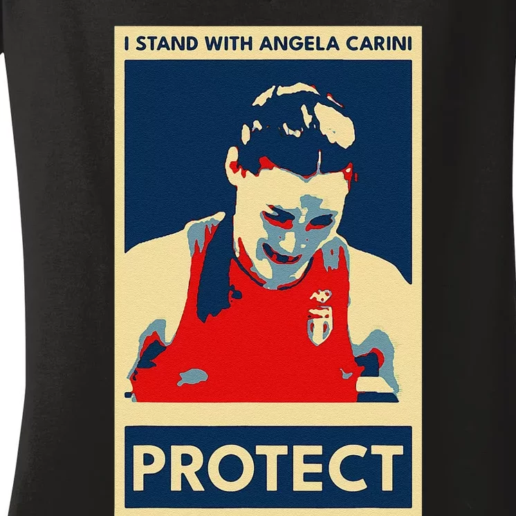 I Stand With Angela Carini Dont Belong In Women Sports Women's V-Neck T-Shirt