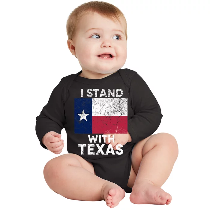 I Stand With Texas Baby Long Sleeve Bodysuit