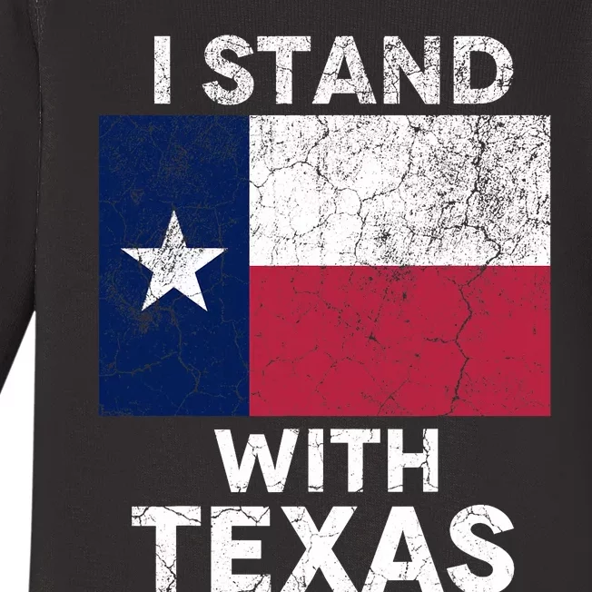 I Stand With Texas Baby Long Sleeve Bodysuit