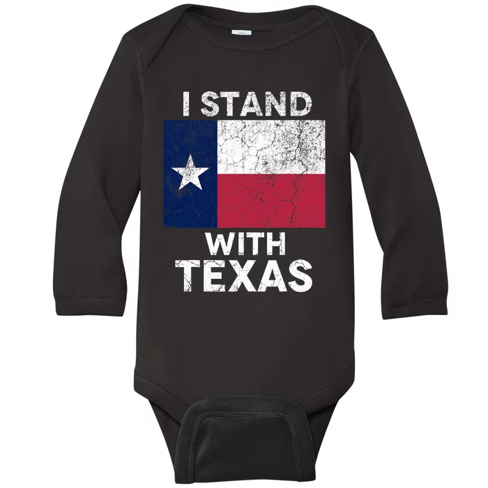 I Stand With Texas Baby Long Sleeve Bodysuit