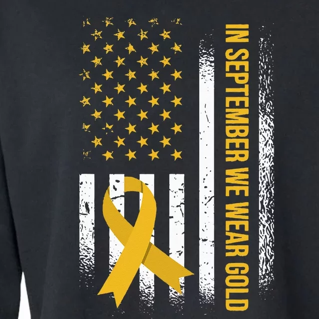 In September We Wear Gold Childhood Cancer Awareness Cropped Pullover Crew