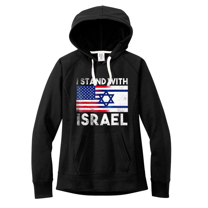 I Stand With Israel Pray For Israel US And Israel Flag Women's Fleece Hoodie