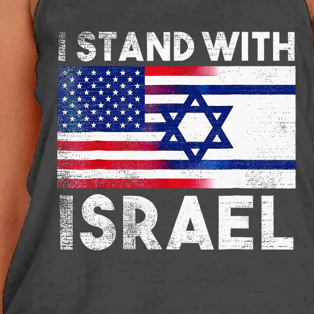 I Stand With Israel Pray For Israel US And Israel Flag Women's Knotted Racerback Tank