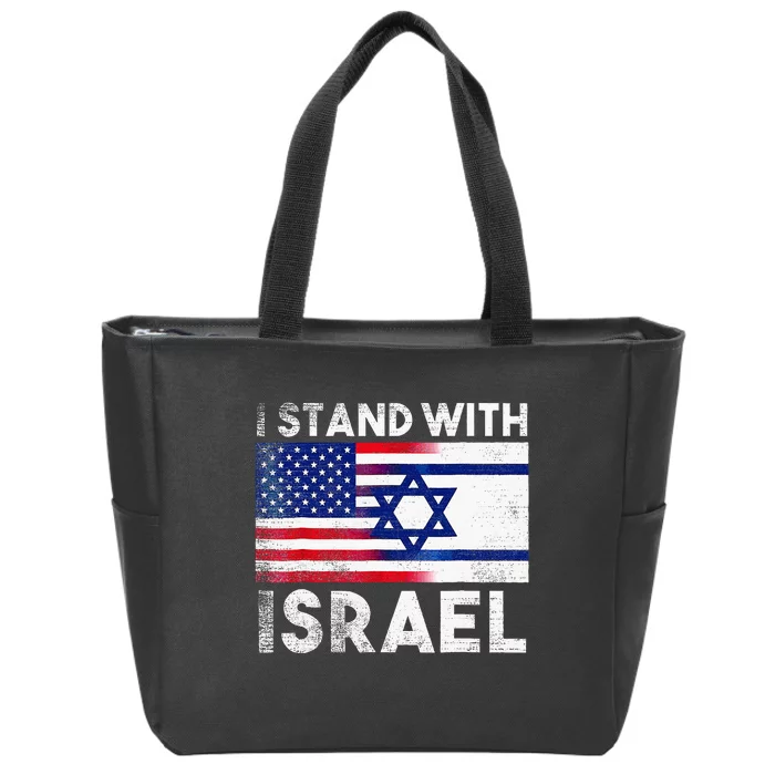 I Stand With Israel Pray For Israel US And Israel Flag Zip Tote Bag