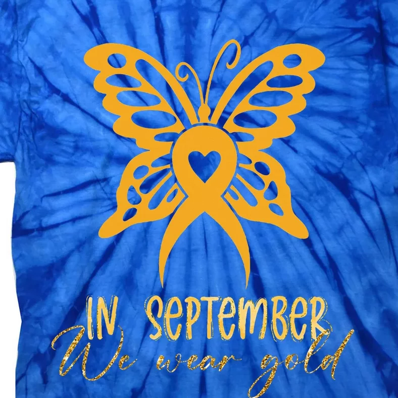 In September We Wear Gold Childhood Cancer awareness Tie-Dye T-Shirt