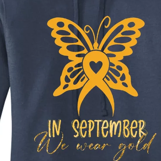 In September We Wear Gold Childhood Cancer awareness Women's Pullover Hoodie