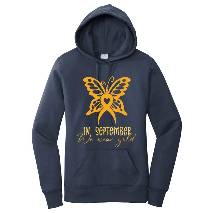 In September We Wear Gold Childhood Cancer awareness Women's Pullover Hoodie