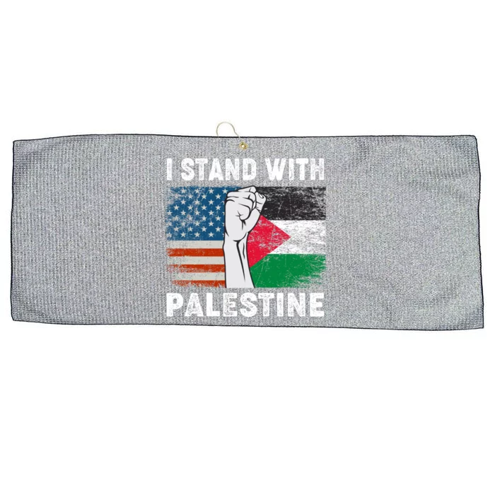 I Stand With Palestine For Their Freedom Us Palestine Flag Large Microfiber Waffle Golf Towel