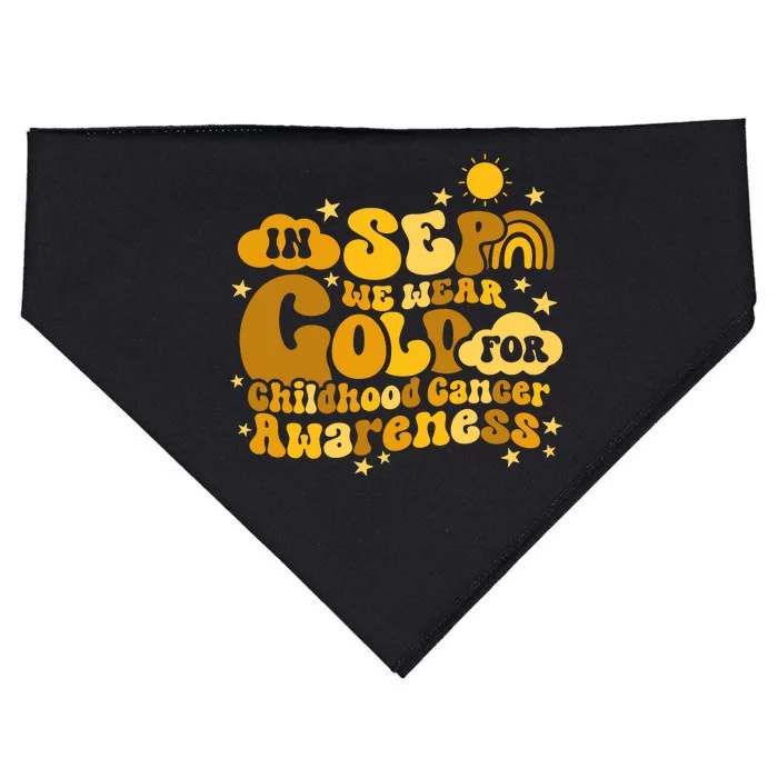 In September We Wear Gold  Childhood Cancer Awareness USA-Made Doggie Bandana