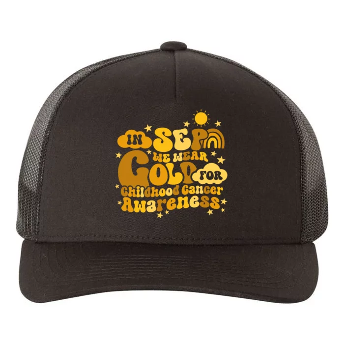 In September We Wear Gold  Childhood Cancer Awareness Yupoong Adult 5-Panel Trucker Hat