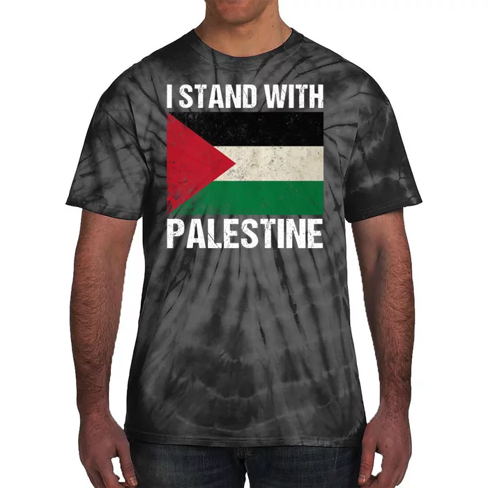 I Stand With Palestine For Their Freedom Us Palestine Flag Tie-Dye T-Shirt