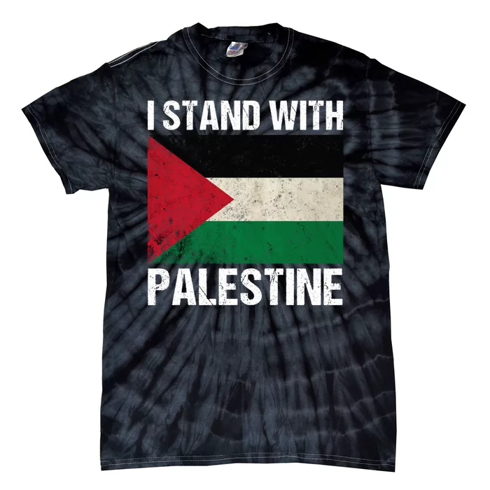 I Stand With Palestine For Their Freedom Us Palestine Flag Tie-Dye T-Shirt