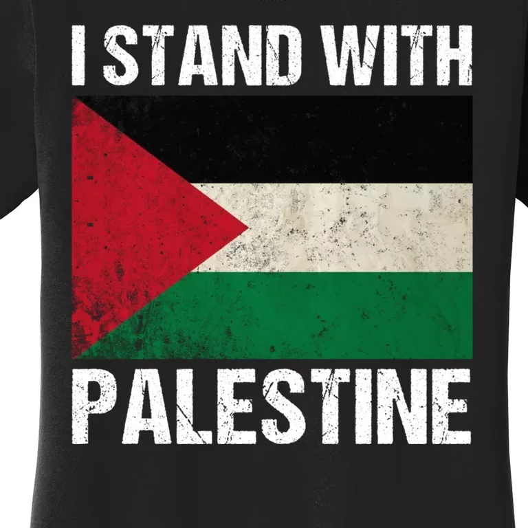 I Stand With Palestine For Their Freedom Us Palestine Flag Women's T-Shirt