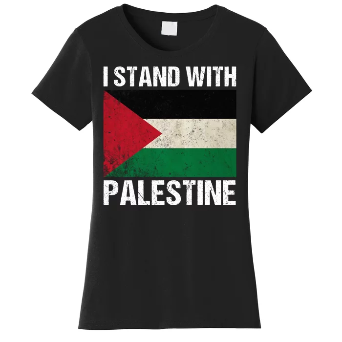 I Stand With Palestine For Their Freedom Us Palestine Flag Women's T-Shirt