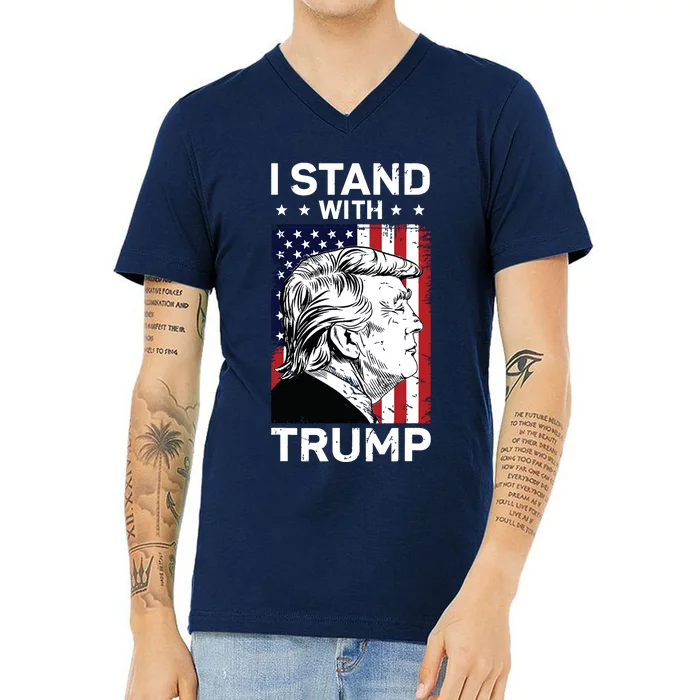 I Stand With Trump V-Neck T-Shirt