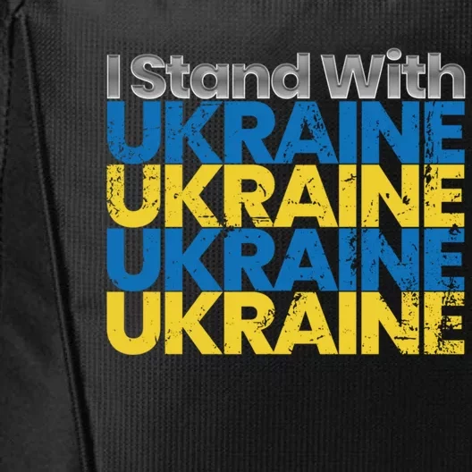 I Stand With Ukraine Ukrainian Flag Ukrainians Gift City Backpack