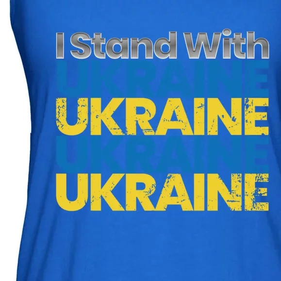 I Stand With Ukraine Ukrainian Flag Ukrainians Gift Ladies Essential Flowy Tank