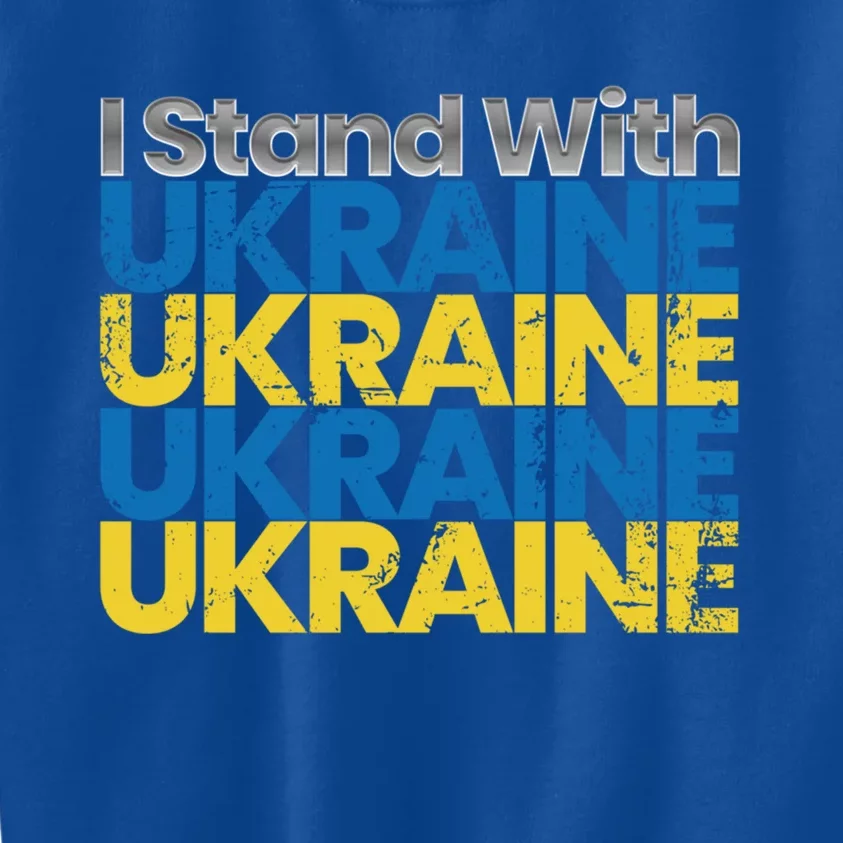 I Stand With Ukraine Ukrainian Flag Ukrainians Gift Kids Sweatshirt