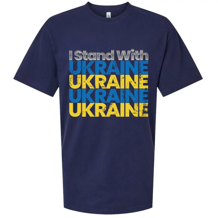 I Stand With Ukraine Ukrainian Flag Ukrainians Gift Sueded Cloud Jersey T-Shirt