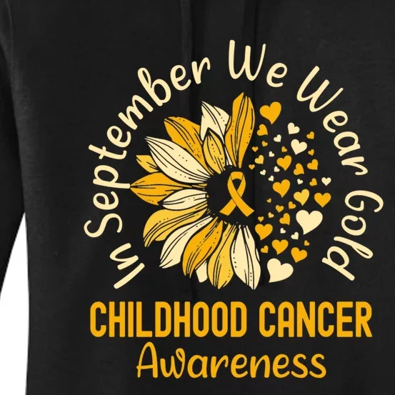 In September We Wear Gold Childhood Cancer Awareness Women's Pullover Hoodie