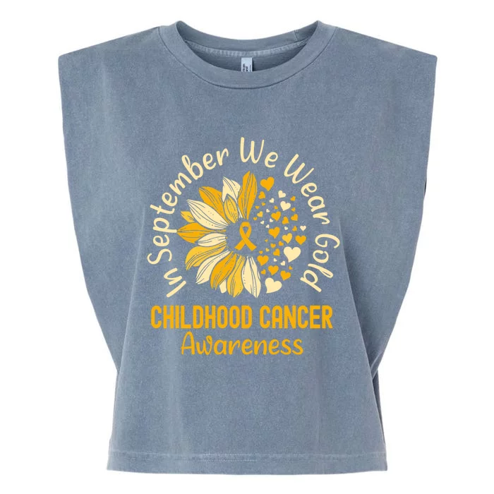 In September We Wear Gold Childhood Cancer Awareness Garment-Dyed Women's Muscle Tee