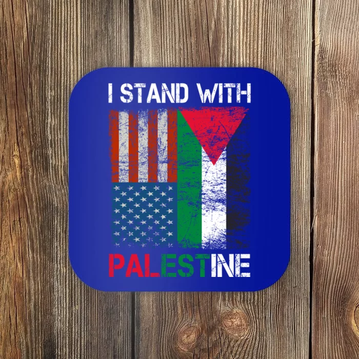 I Stand With Palestine Us Flag Palestinians Fla Coaster