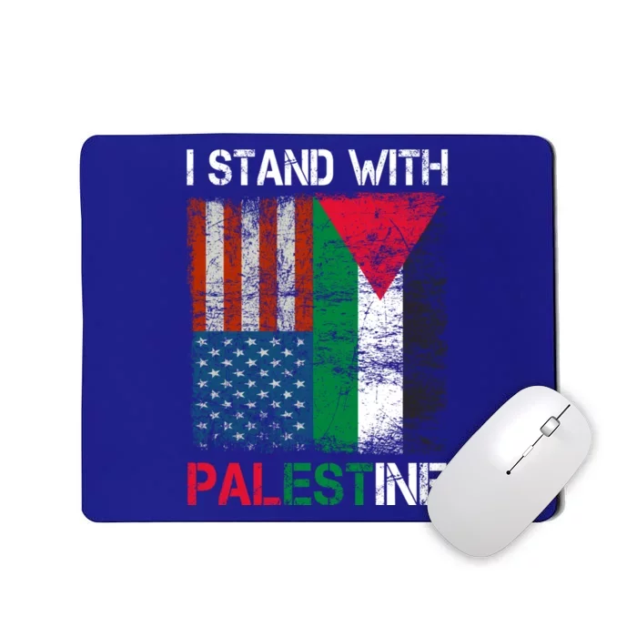 I Stand With Palestine Us Flag Palestinians Fla Mousepad