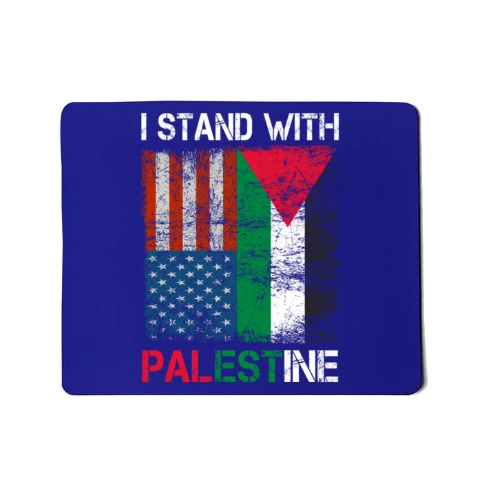 I Stand With Palestine Us Flag Palestinians Fla Mousepad