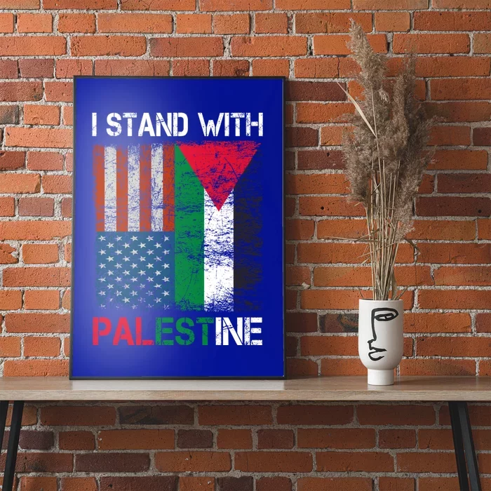 I Stand With Palestine Us Flag Palestinians Fla Poster