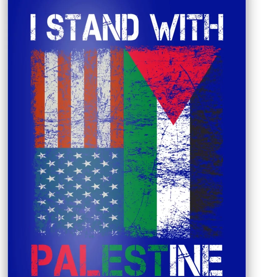 I Stand With Palestine Us Flag Palestinians Fla Poster