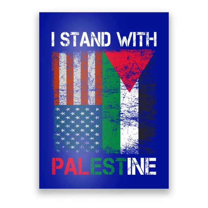 I Stand With Palestine Us Flag Palestinians Fla Poster